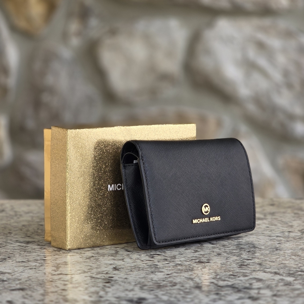 Michael Kors Jet Set Bifold Medium Black Wallet